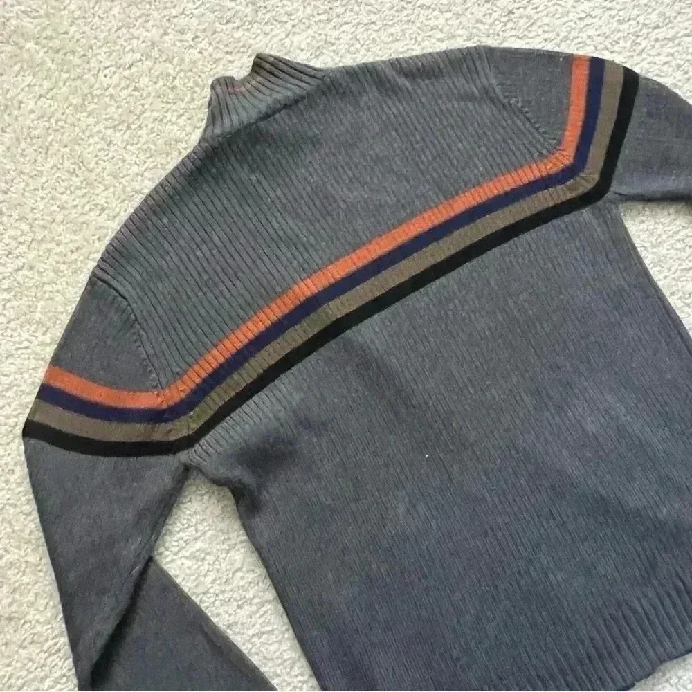 The North Face Sweater Mens Size Large A5 Series Knit Zip-Up Jacket Striped Gray